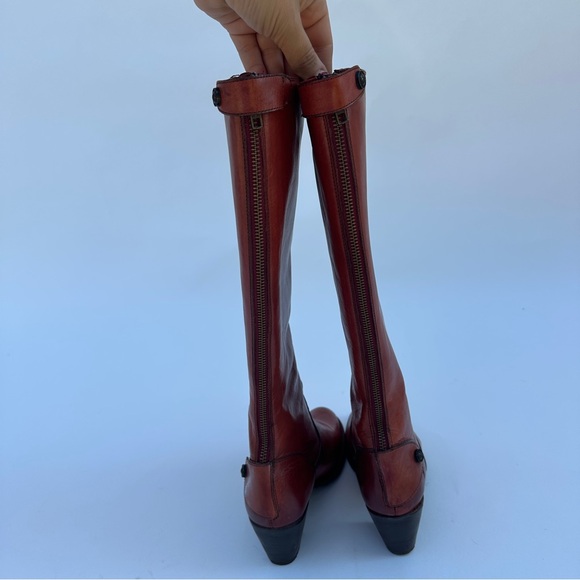 Frye Melissa button back Zip Tall Leather Boots 7.5M - Picture 5 of 12